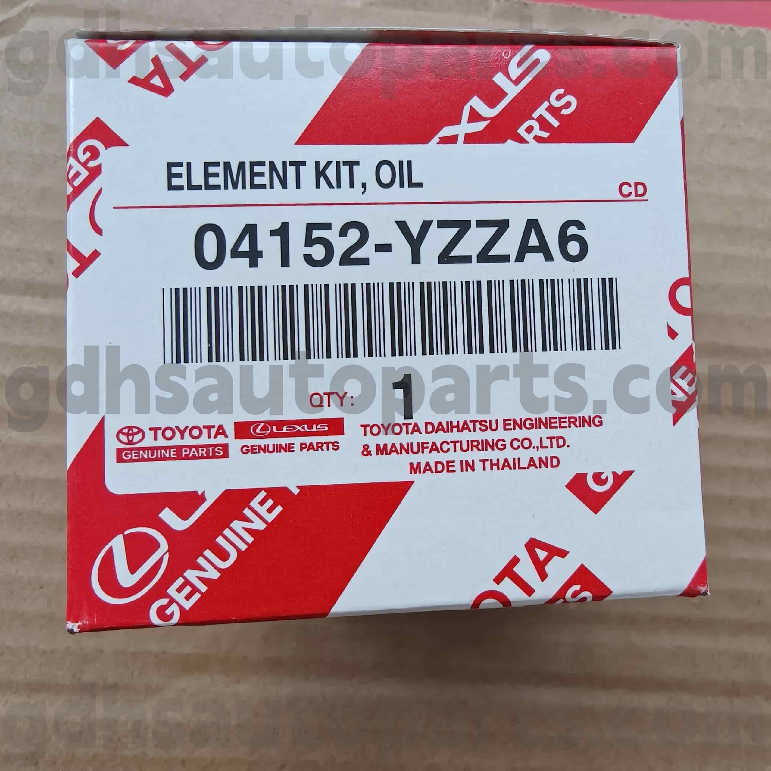 04152-yzza6 Toyota Истински части Маслен филтър за шаси №. ZRE18# ZGR2# Z.