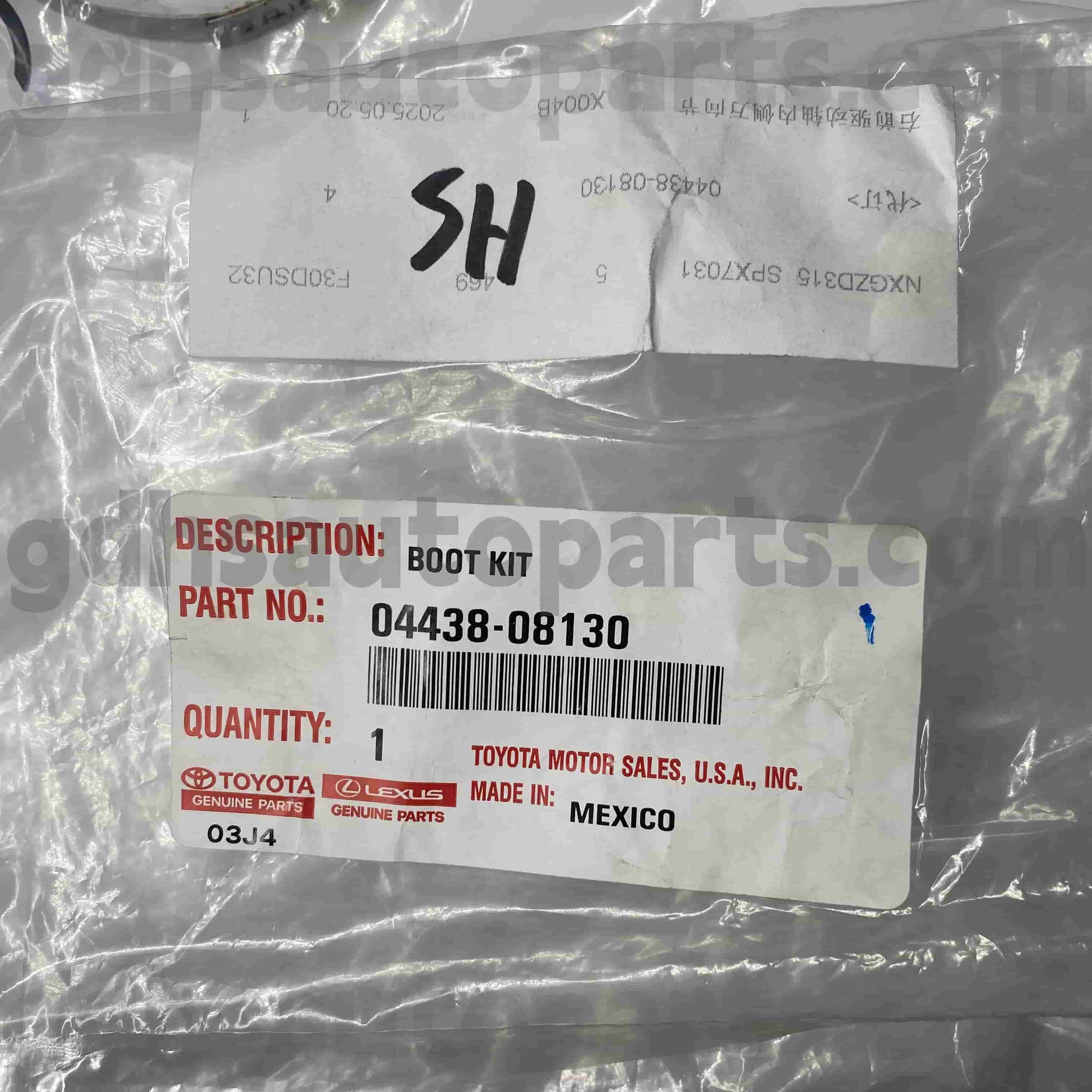 04428-08130 Toyota Истински части CV Boot за шаси №. GSV40/60 GSL3#