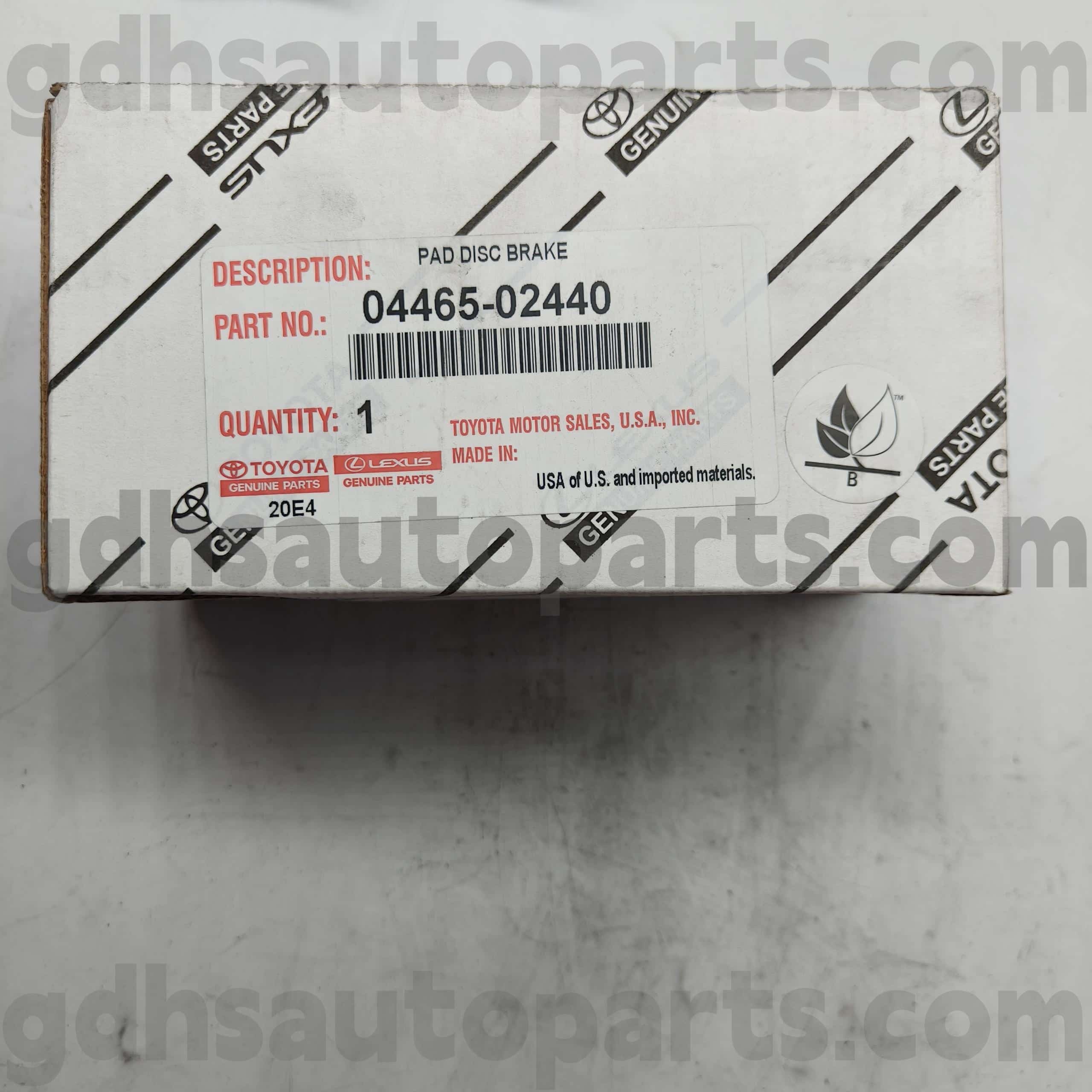04465-02440 Toyota Истински части Предни спирачни накладки за Sequoia, шаси на тундра №. USK65