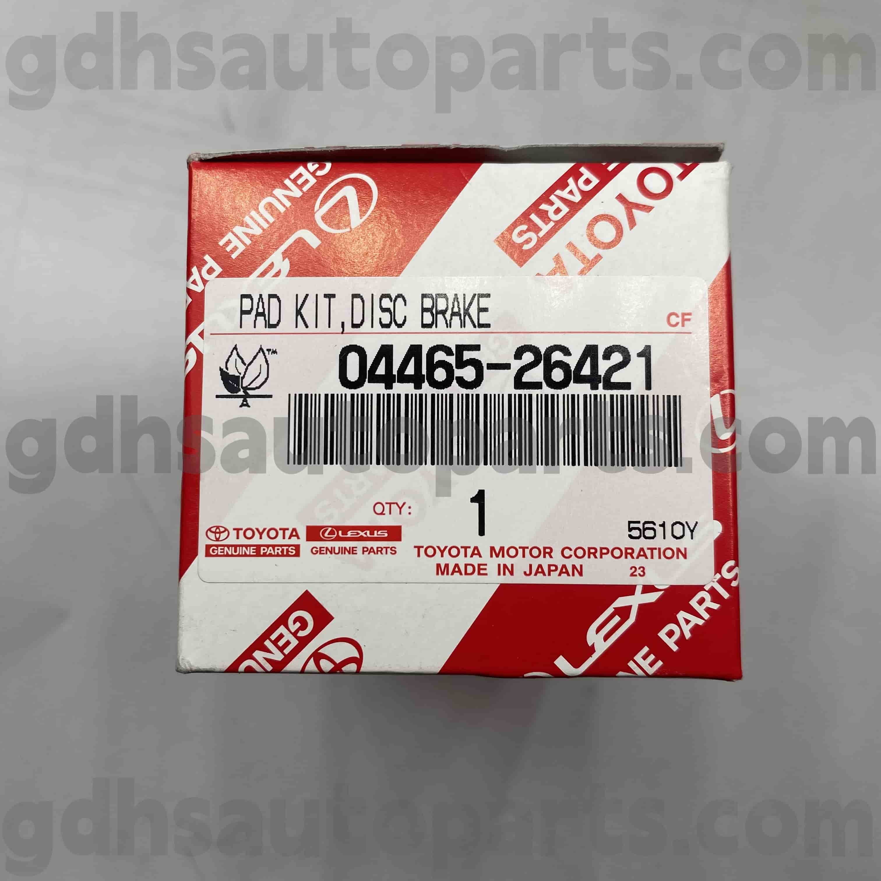 04465-26421 Toyota Истински части предни спирачни накладки за шаси на Hiace №. TRH203/213/223