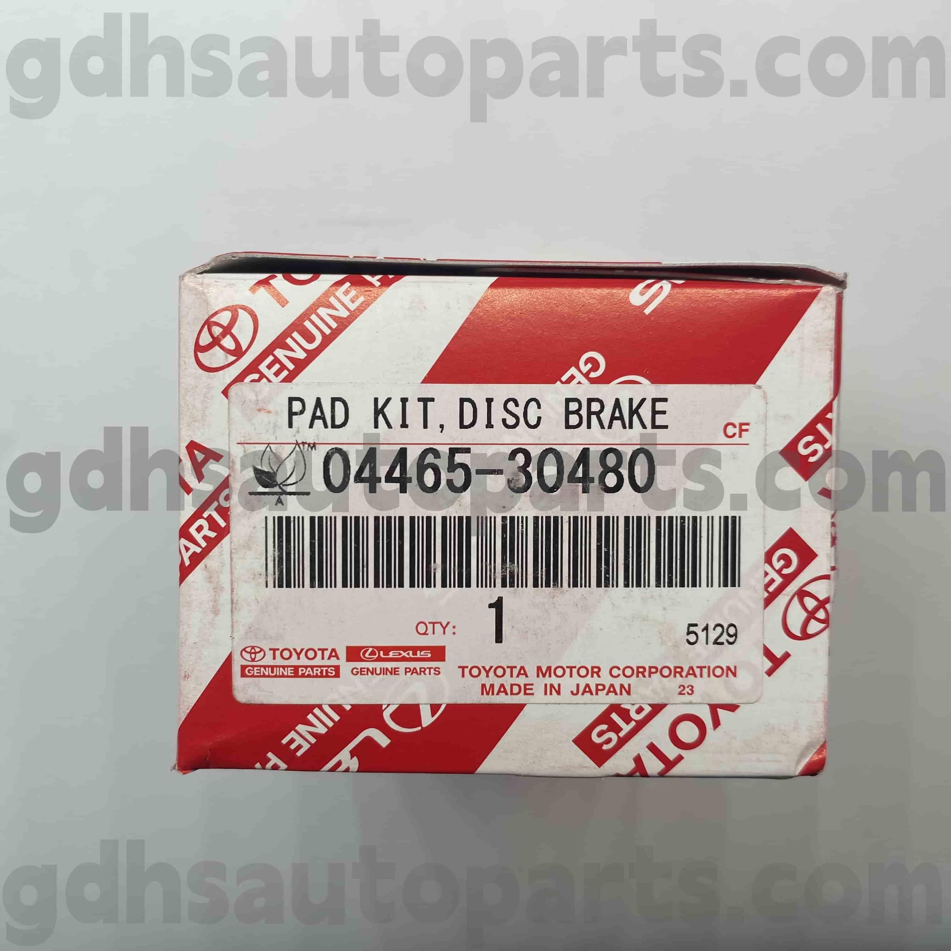 04465-30480 Toyota Истински части Предни спирачни накладки за Mark X, Crown, Lexus IS Series Chassis no. GSE30 GRX