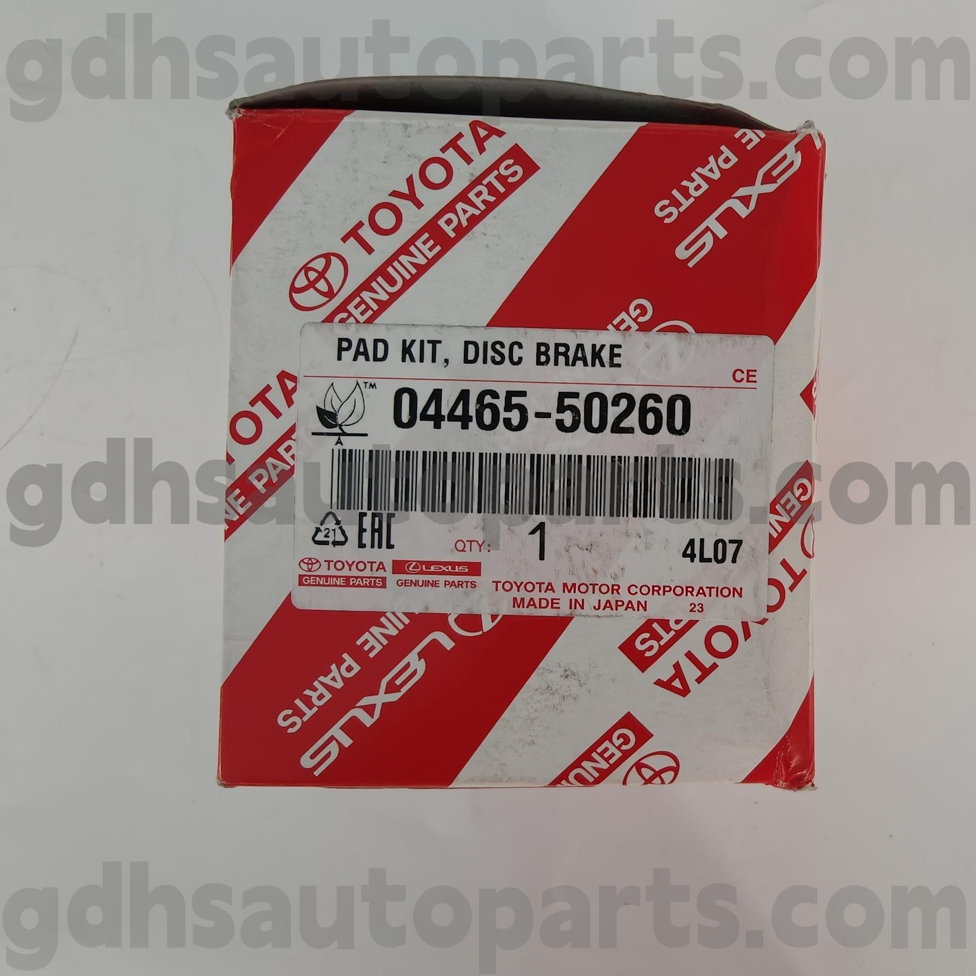 04465-50260 Toyota Истински части предни спирачни накладки за LS460/460L, LS600H/600HL шаси №. Usf4# uvf4#