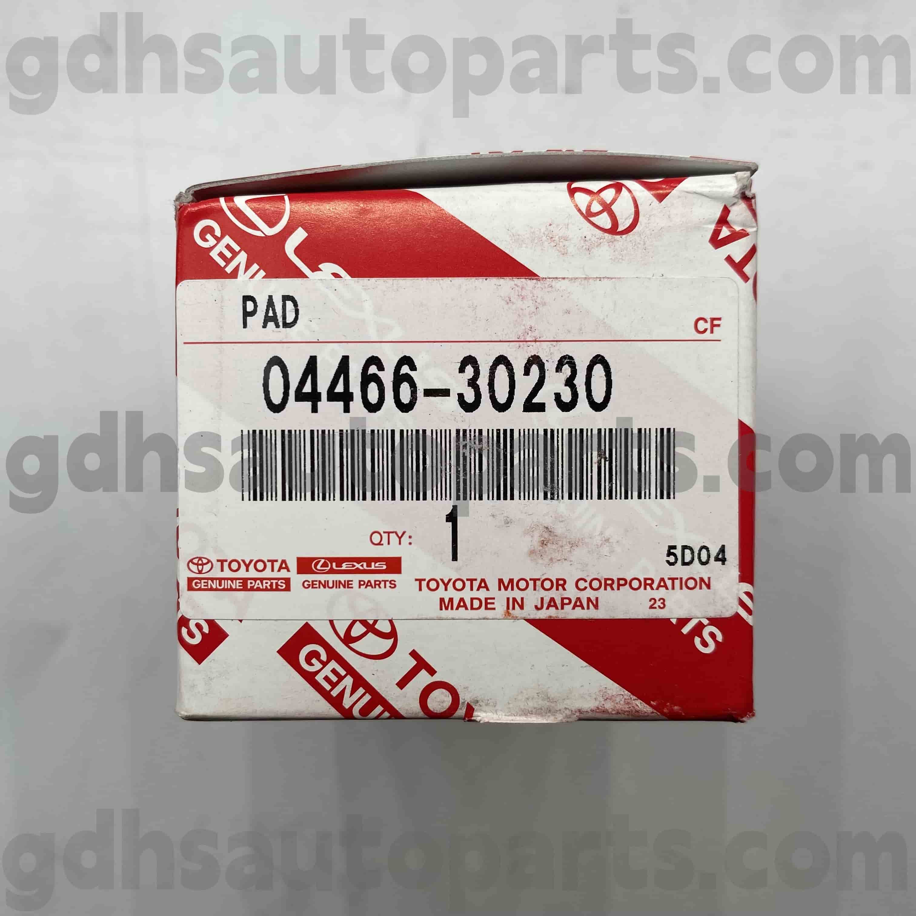 04466-30230 Toyota Истински части задни спирачни накладки за Mark X, Crown, Reiz Chassis no. GRS20# GRX13#