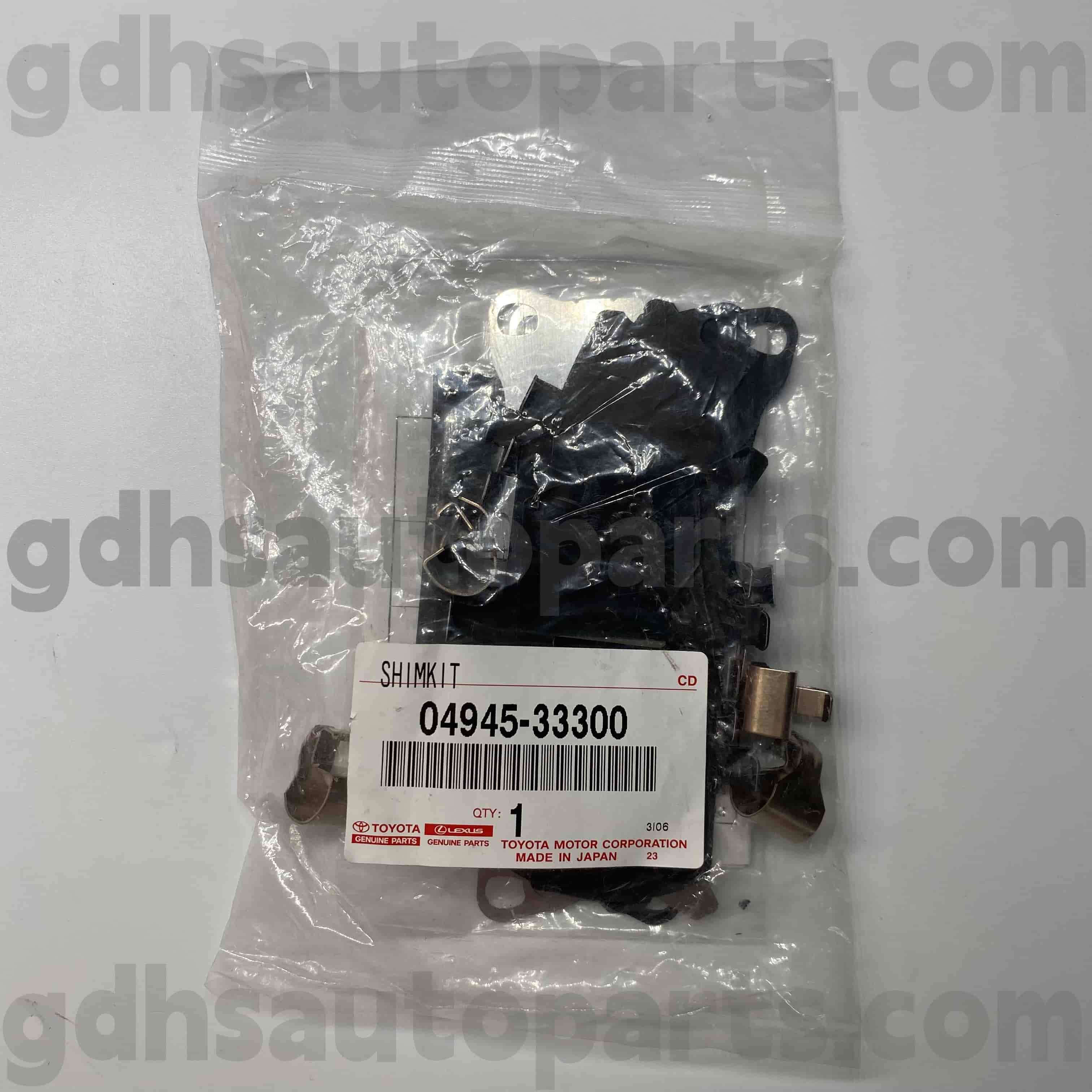 04945-33300 Toyota Истински части спирачни звукови подложки за Venza, New Model, Harrier Chassis no. AXVH70