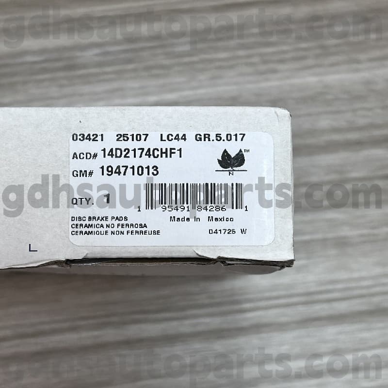 14d2174Chf1 Acdelco спирачна накладка за ескалад OE No.19241013